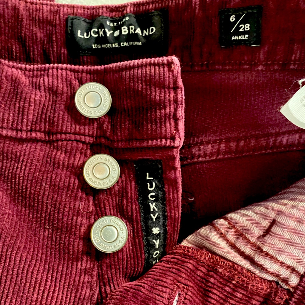 Lucky Brand-Corduroy-Maroon-Barely Worn-Comfortable